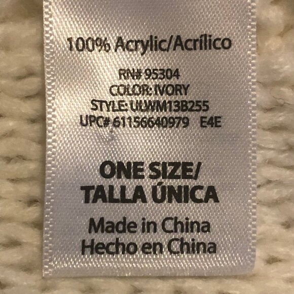 Aimee Lynn Ivory Button-Hem Knit Scarf — One Size — RN 95304 - Picture 10 of 16